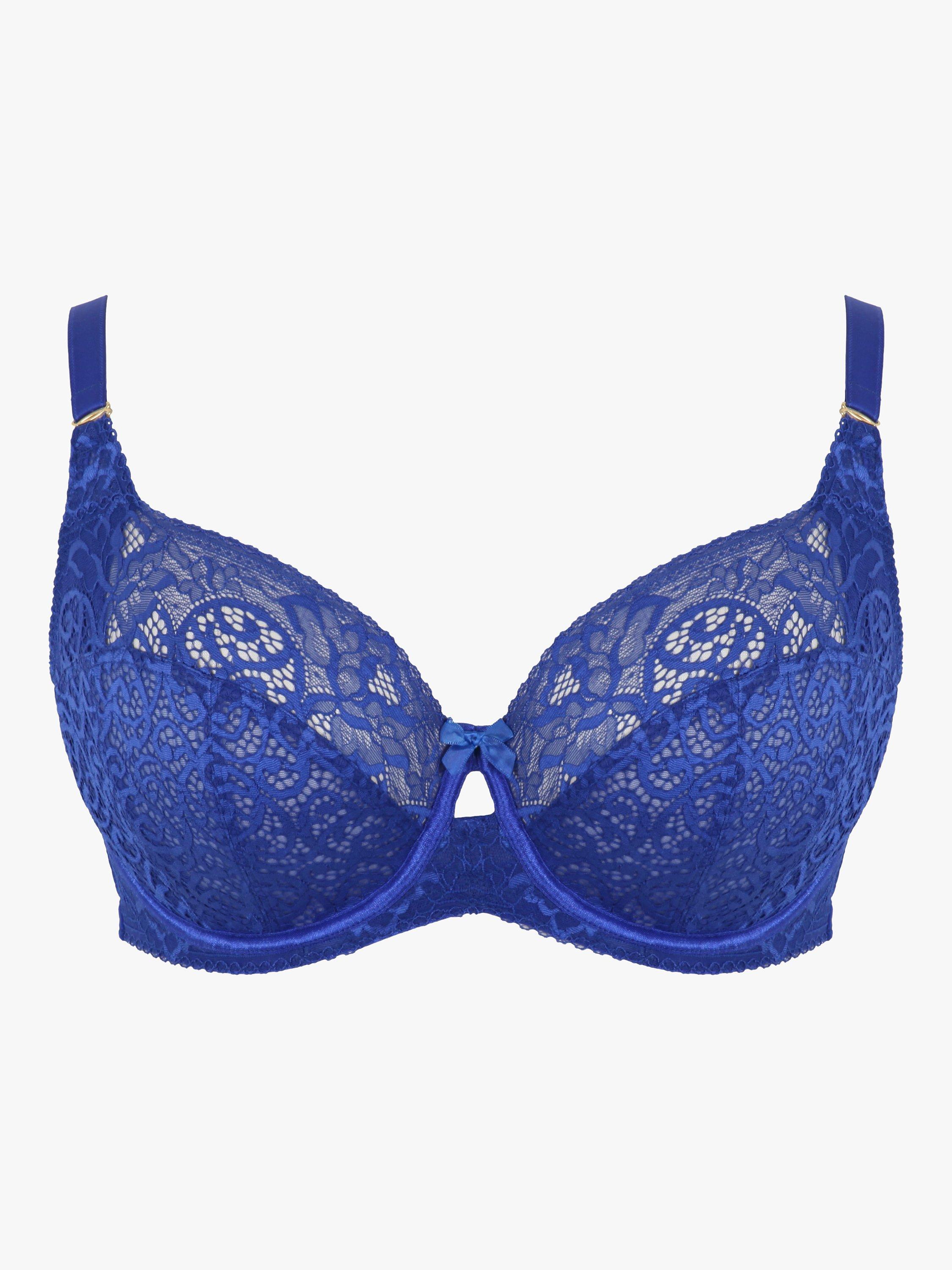 Product image 3 of 6, which shows Sculptresse Estel Wired Lace Full Cup Bra, Royal Blue, 34FF