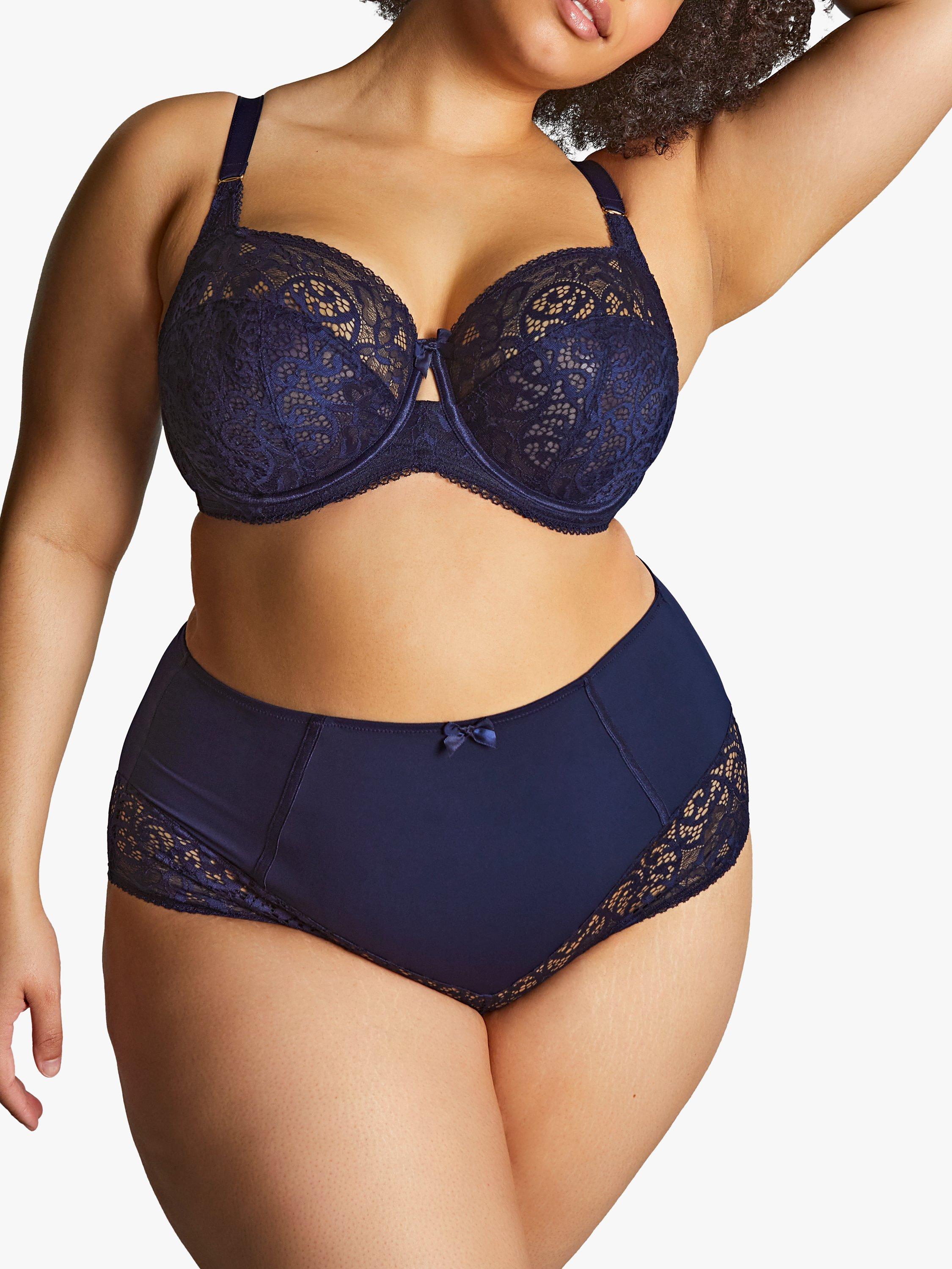 Product image 1 of 5, which shows Sculptresse Estel Lace Deef Brief, Navy, 12