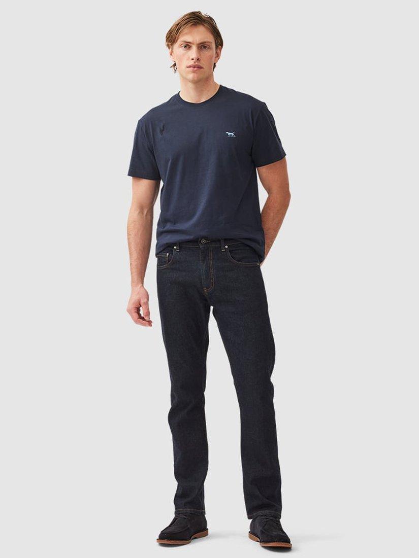 Product image 2 of 5, which shows Rodd & Gunn The Gunn Cotton Slim Fit Short Sleeve T-Shirt, Midnight, XS
