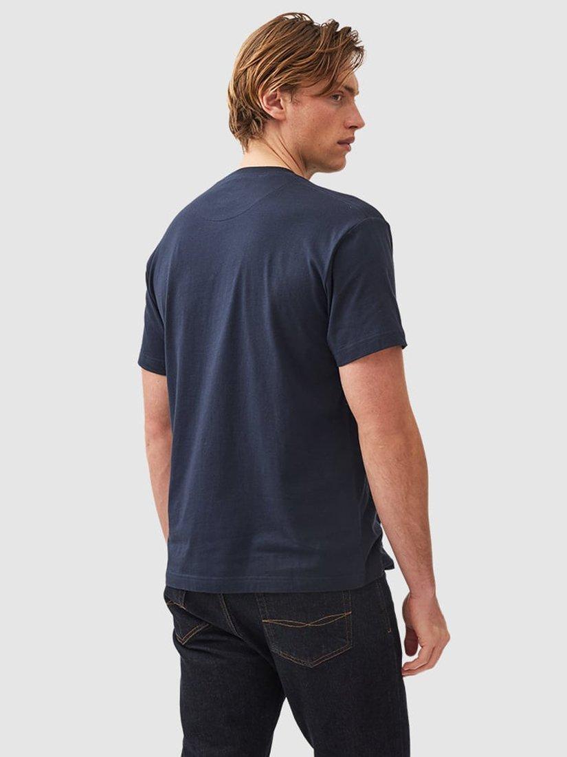 Product image 3 of 5, which shows Rodd & Gunn The Gunn Cotton Slim Fit Short Sleeve T-Shirt, Midnight, XS