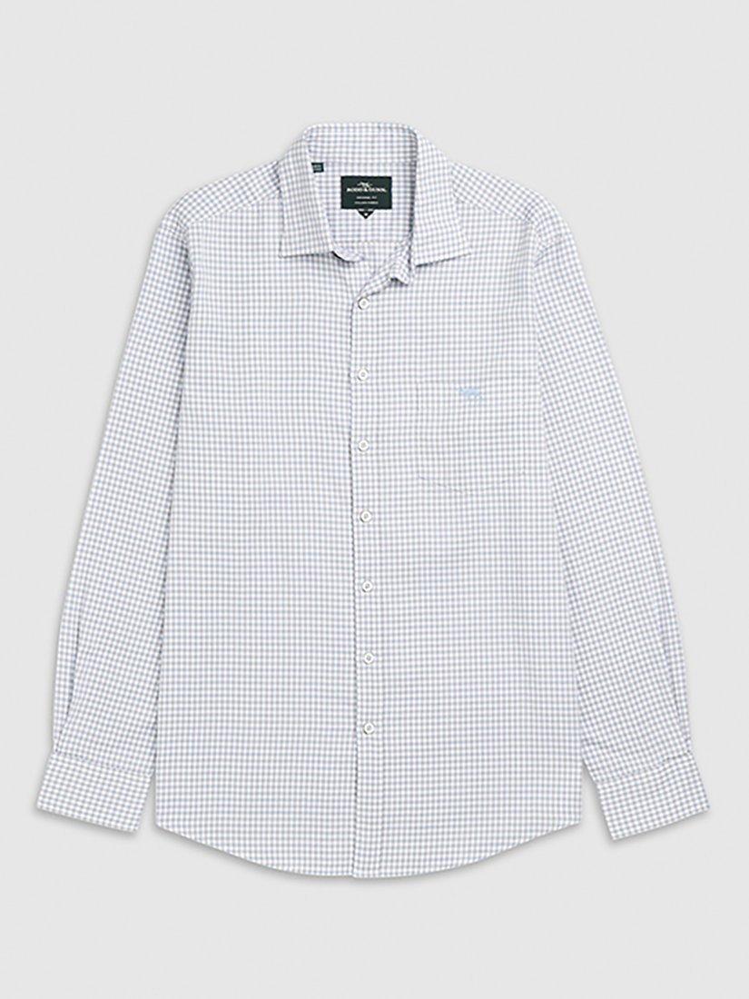 Product image 4 of 5, which shows Rodd & Gunn Whare Creek Micro Gingham Check Straight Fit Shirt, Ecru, XS