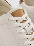 Reiss Ashley Leather Trainers, Camel/Ecru