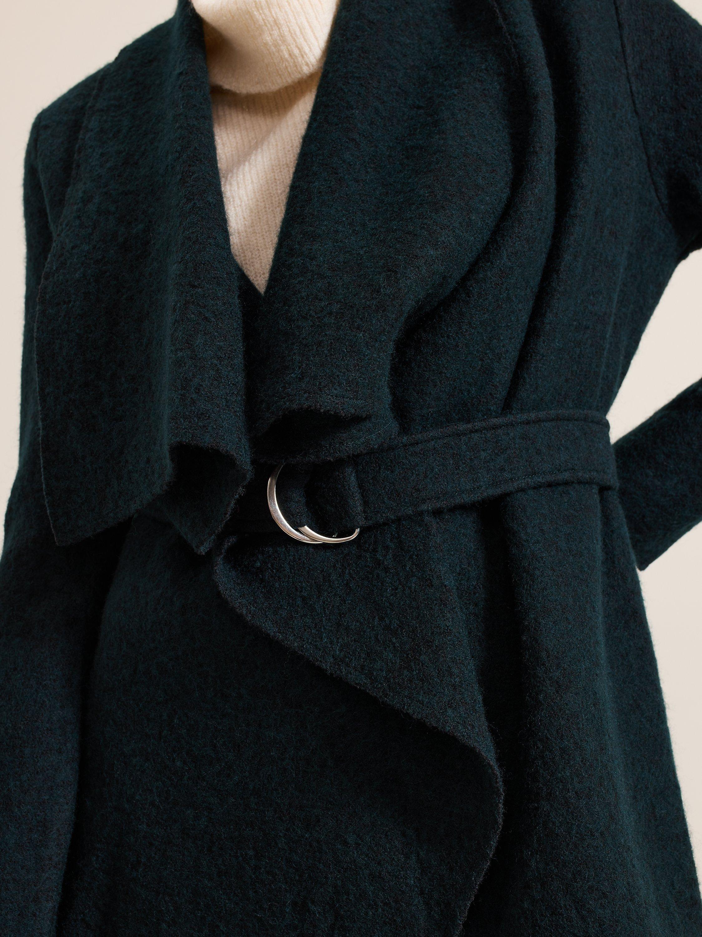 Product image 7 of 9, which shows Phase Eight Lana Wool Blend Coat, Dark Green, M