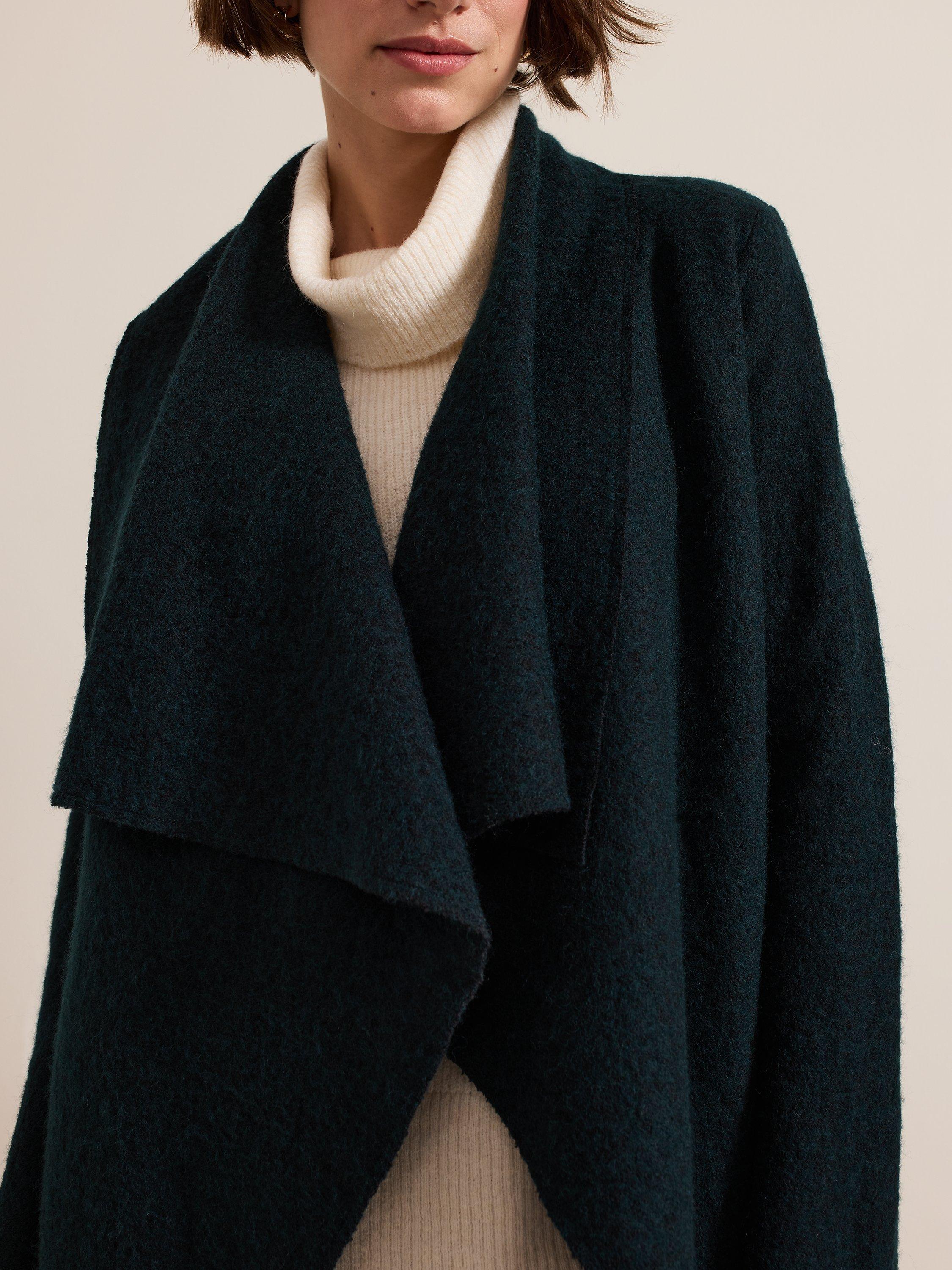 Product image 8 of 9, which shows Phase Eight Lana Wool Blend Coat, Dark Green, M