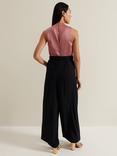 Phase Eight Petite Sabina Wide Leg Jumpsuit, Black/Pink