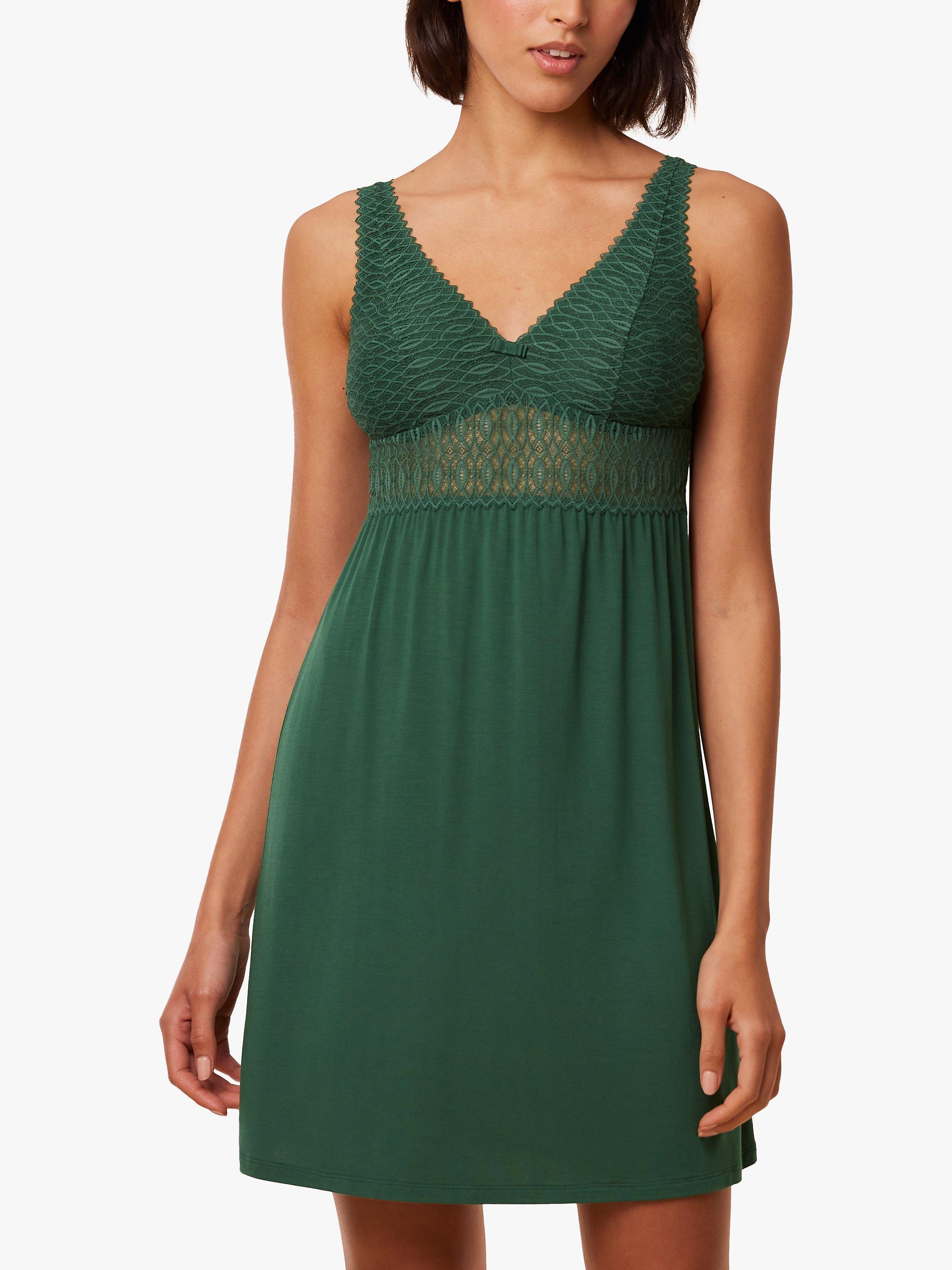 Product image 4 of 5, which shows Triumph Aura Spotlight Nightdress, Green Kiss, 14