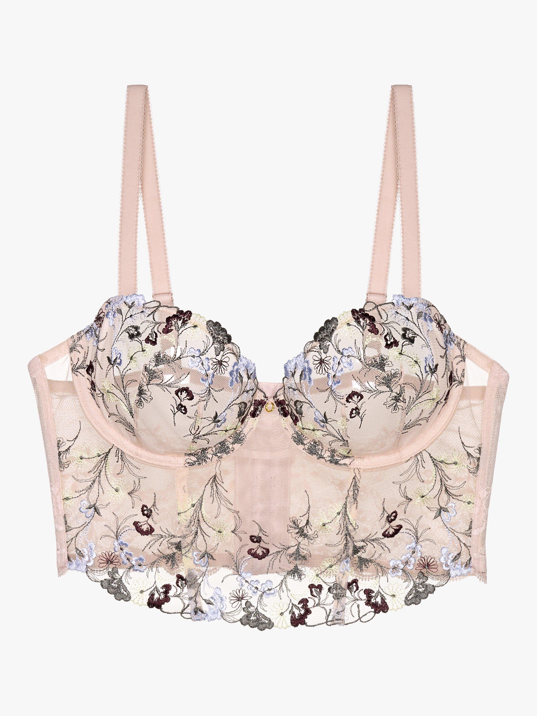 Product image 5 of 5, which shows Triumph Sensual Spotlight Floral Underwired Corset Bra, Foundation Nude, 32B