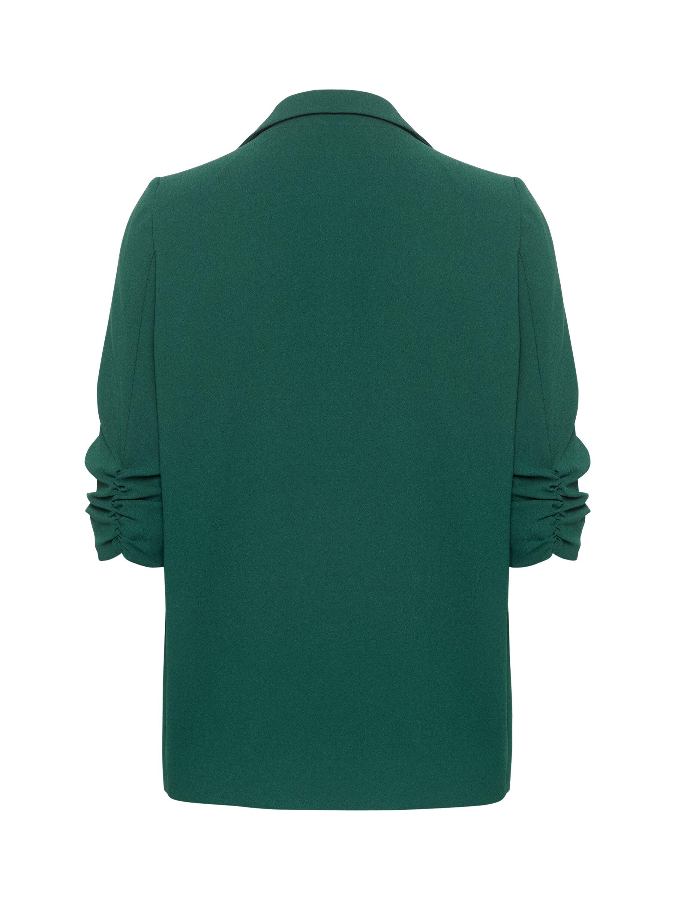 Product image 2 of 2, which shows Soaked In Luxury Shirley Roll Sleeve Blazer, Rain Forest, XS