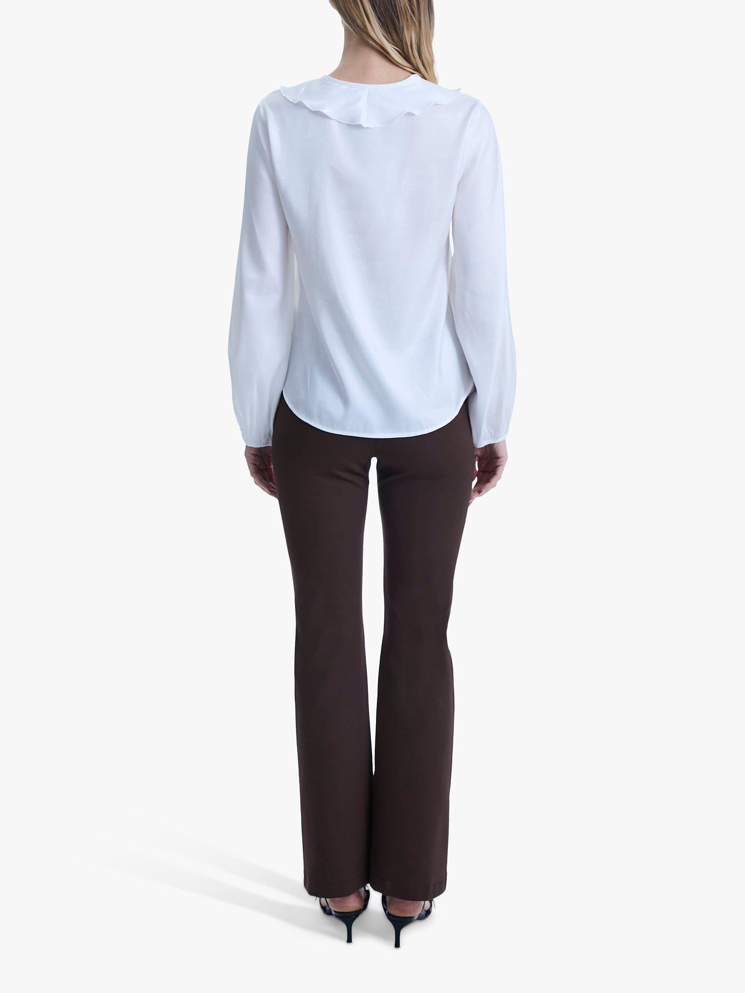 Product image 2 of 4, which shows James Lakeland Satin Ruffle Blouse, White, 8