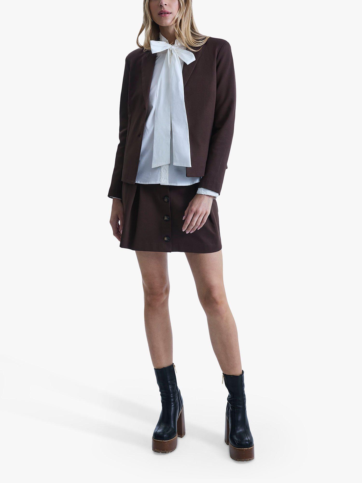 Product image 5 of 6, which shows James Lakeland Crochet Tie Neck Shirt, White, 8