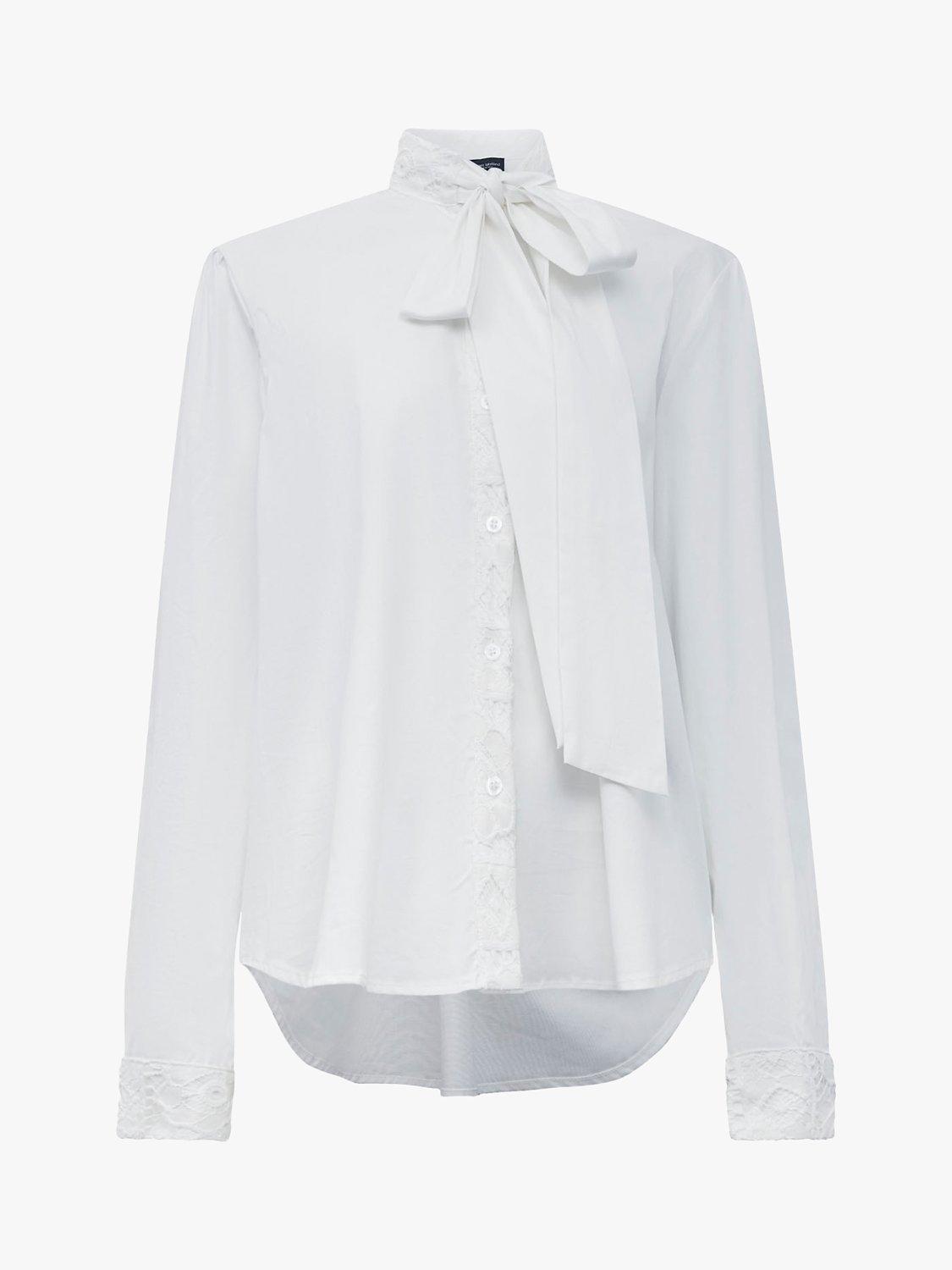 Product image 6 of 6, which shows James Lakeland Crochet Tie Neck Shirt, White, 8