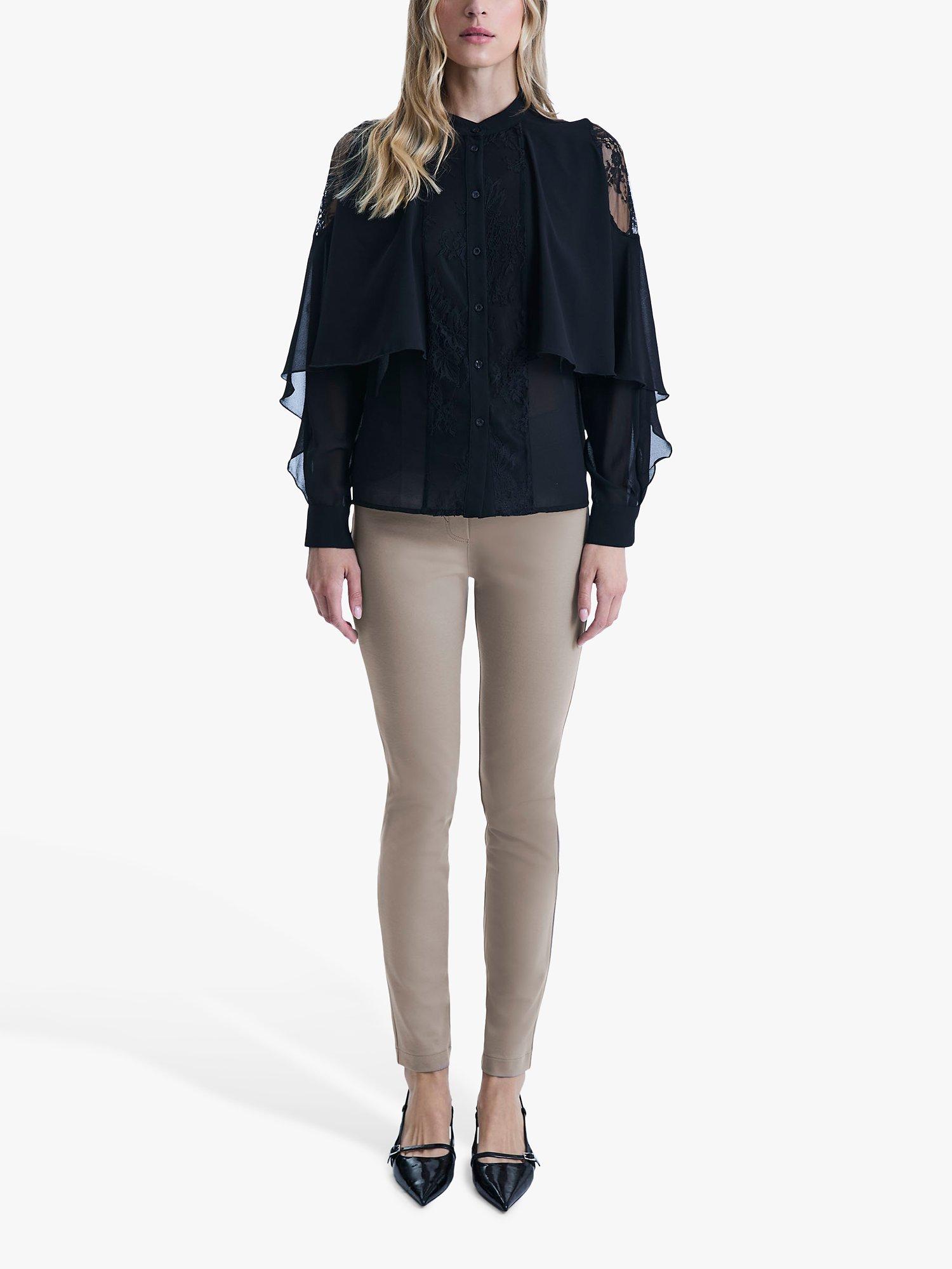 Product image 1 of 5, which shows James Lakeland Lace Detail Shirt, Black, 8