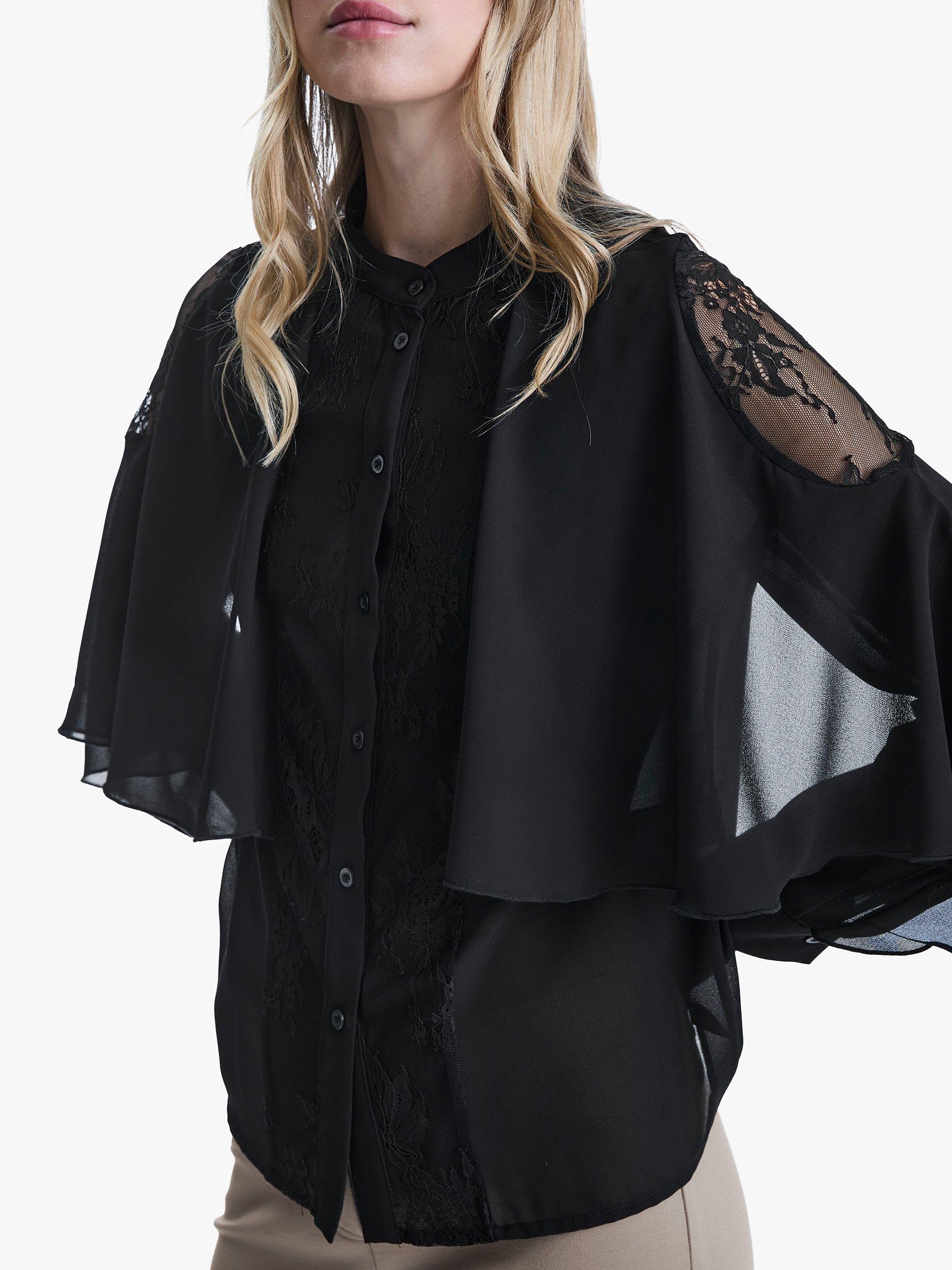 Product image 3 of 5, which shows James Lakeland Lace Detail Shirt, Black, 8