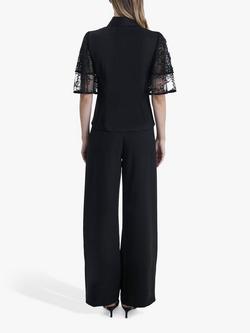 James Lakeland Front Lace Frill Shirt, Black - view 2, Black