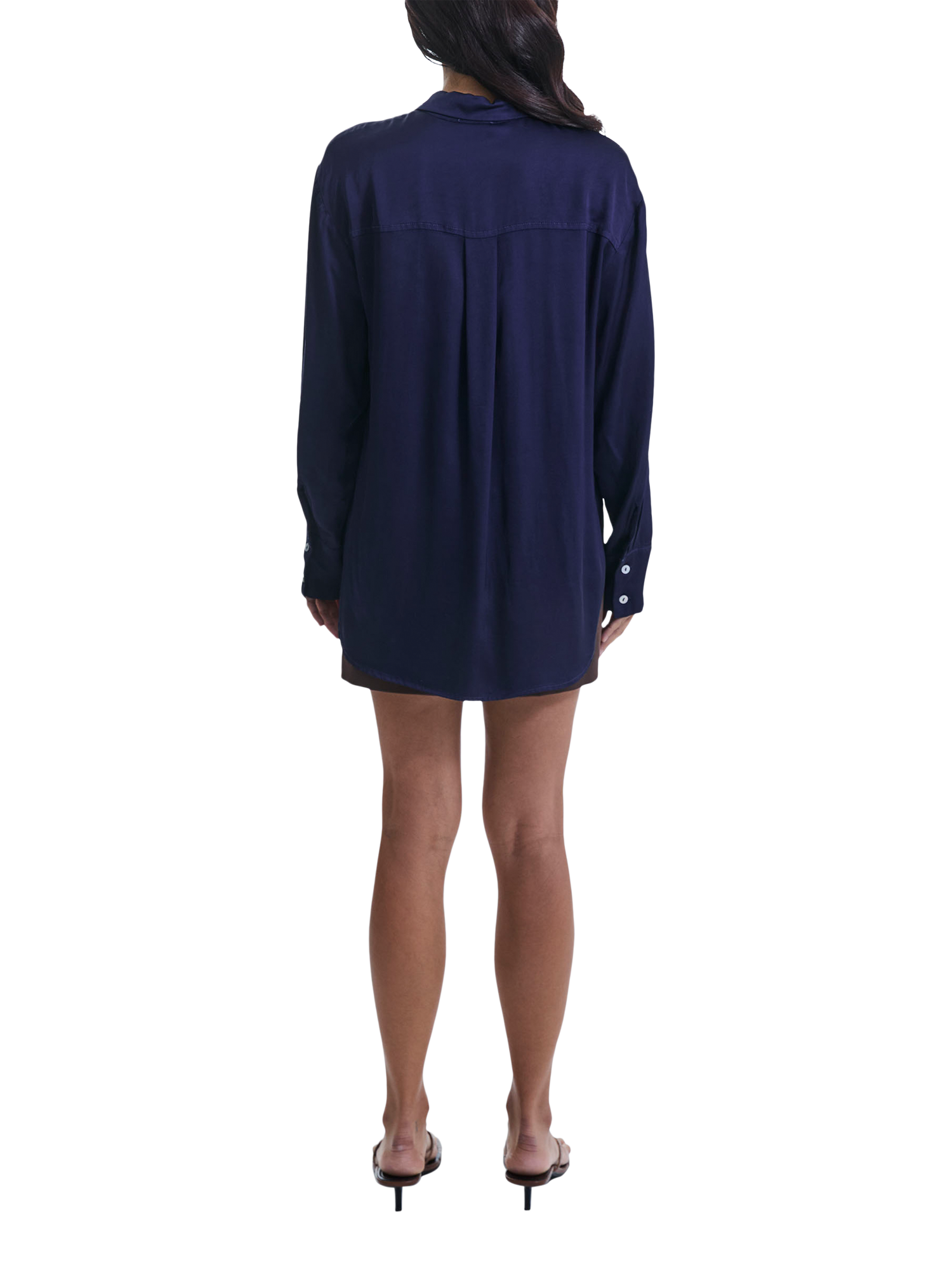 Product image 2 of 5, which shows James Lakeland Satin Long Sleeve Shirt, Dark Blue, 8
