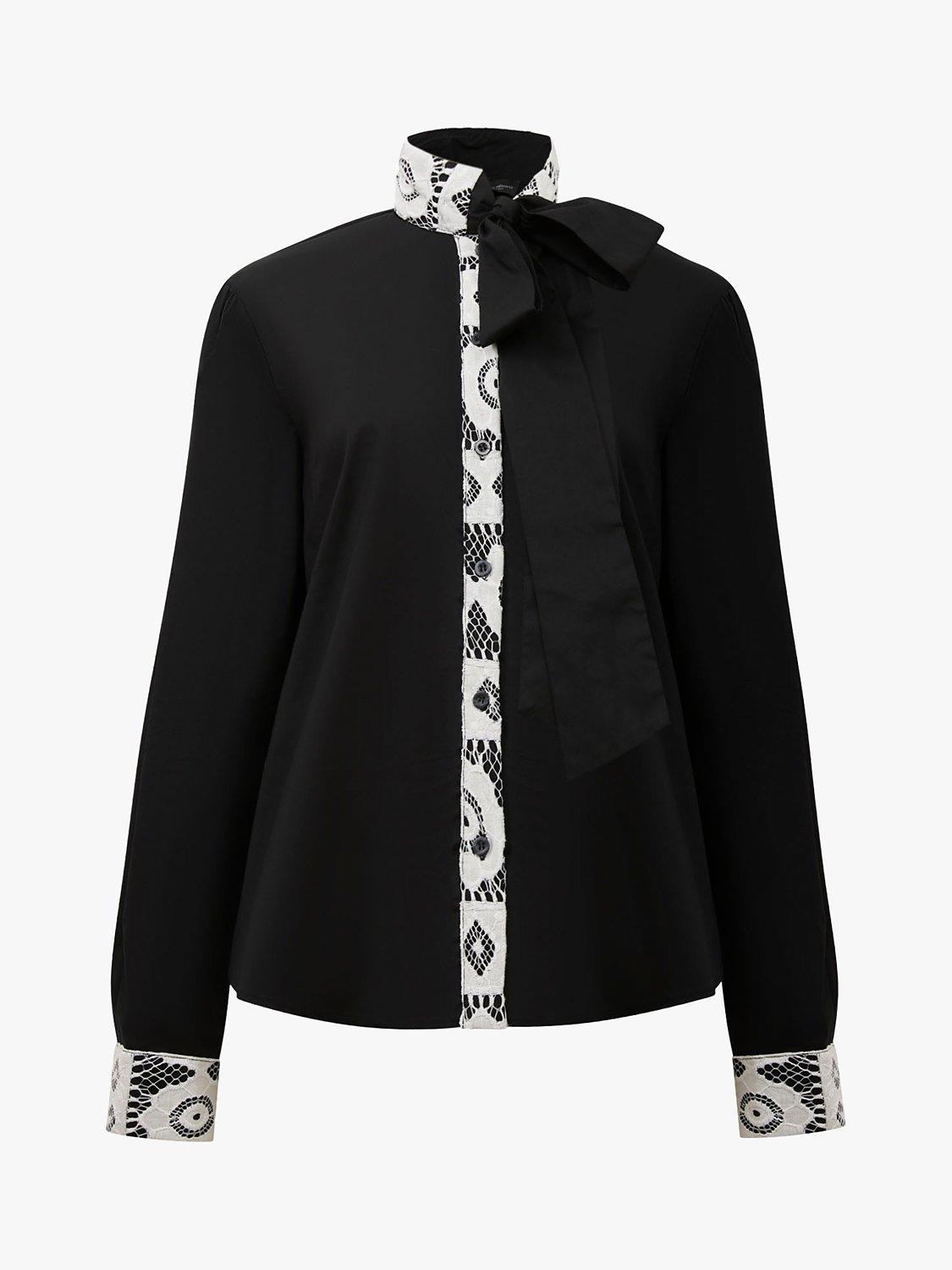 Product image 6 of 6, which shows James Lakeland Crochet Tie Neck Shirt, Black, 8
