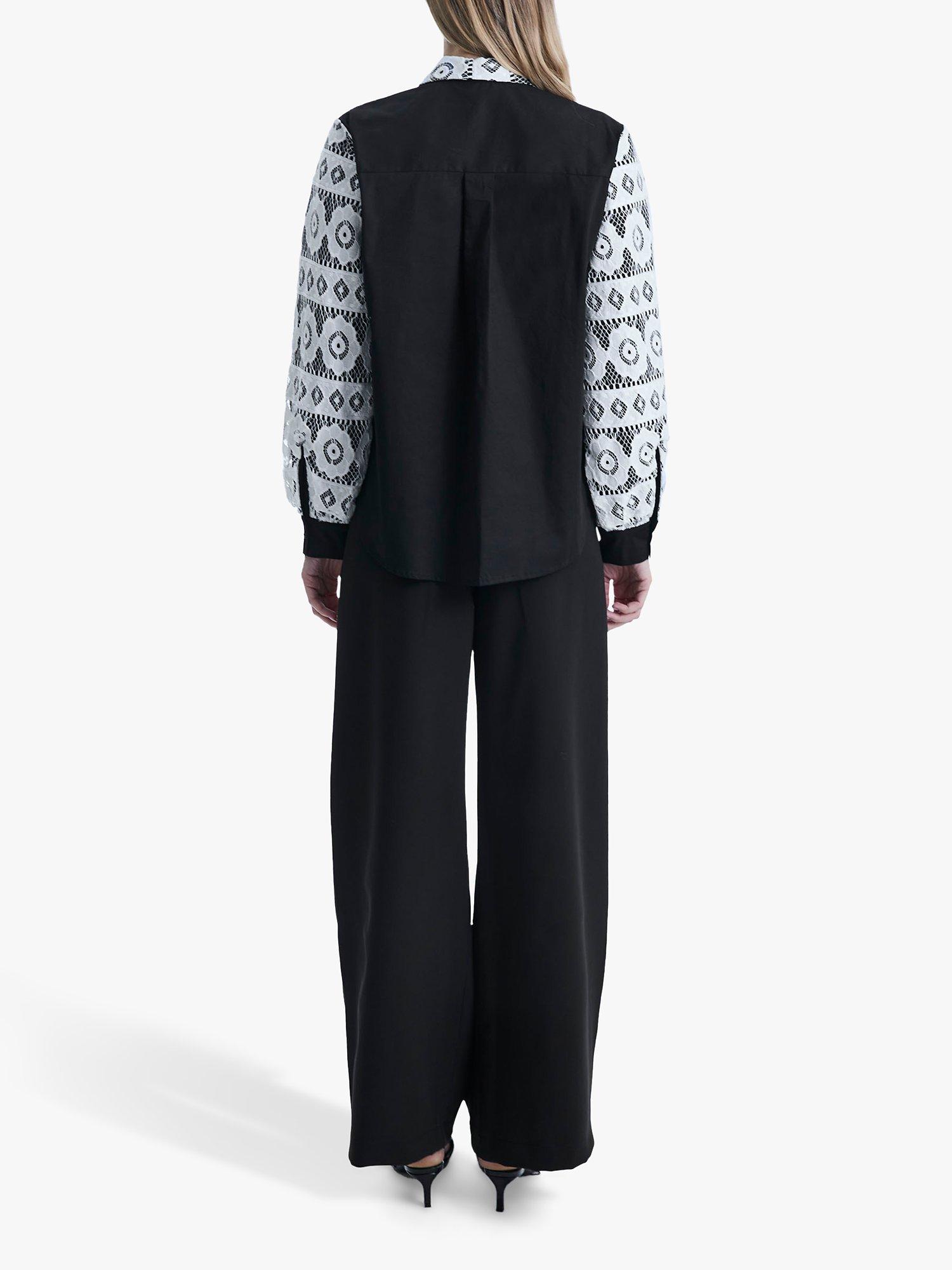 Product image 2 of 6, which shows James Lakeland Crochet Sleeve Shirt, Black, 8