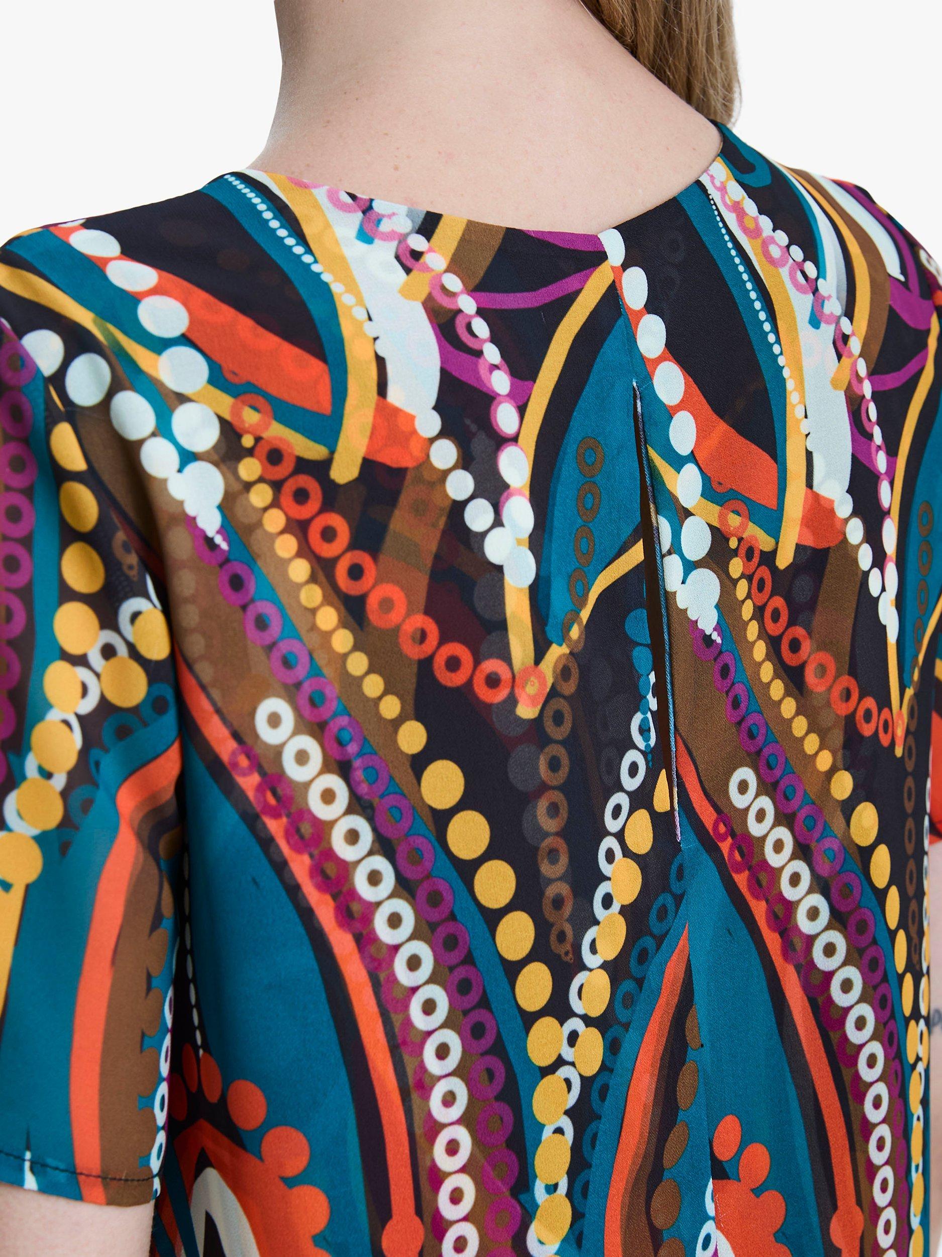 Product image 4 of 6, which shows James Lakeland Abstract Print Wave Hem Dress, Multi, 8