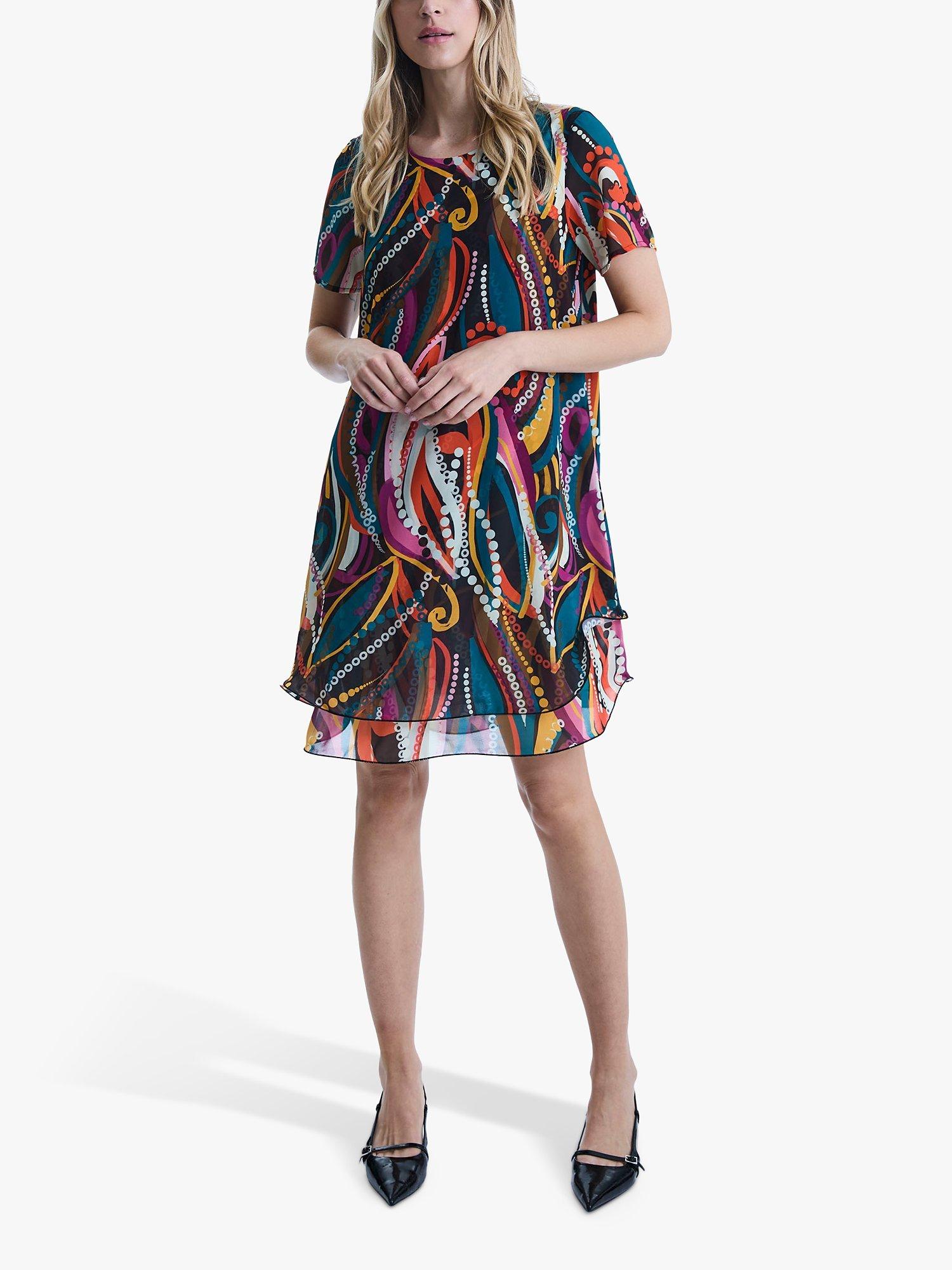 Product image 5 of 6, which shows James Lakeland Abstract Print Wave Hem Dress, Multi, 8