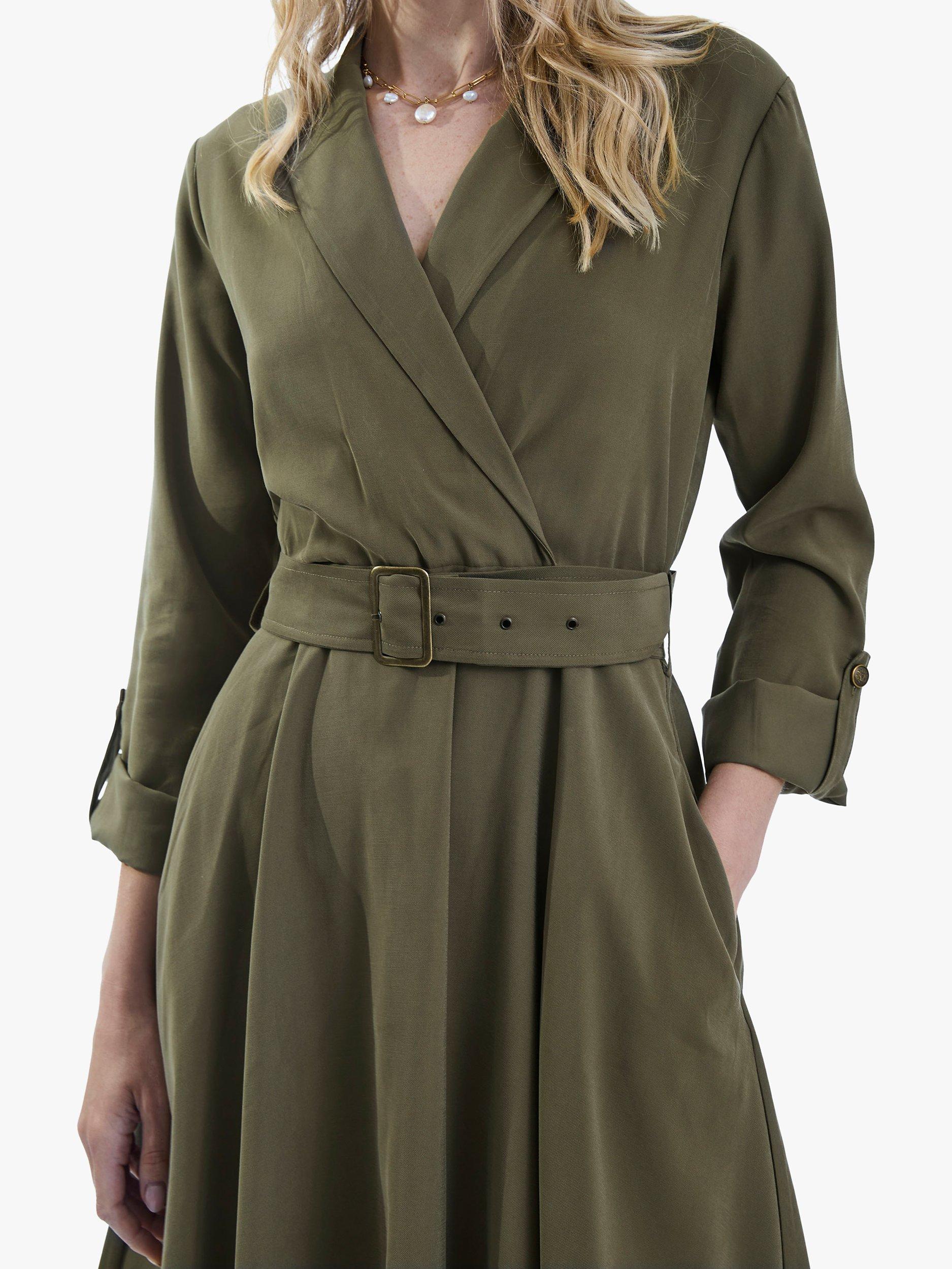 Product image 3 of 5, which shows James Lakeland Belted Suit Midi Dress, Green, 8