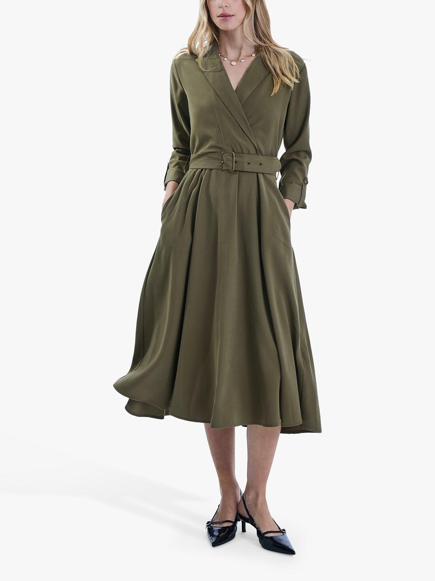 Product image 4 of 5, which shows James Lakeland Belted Suit Midi Dress, Green, 8