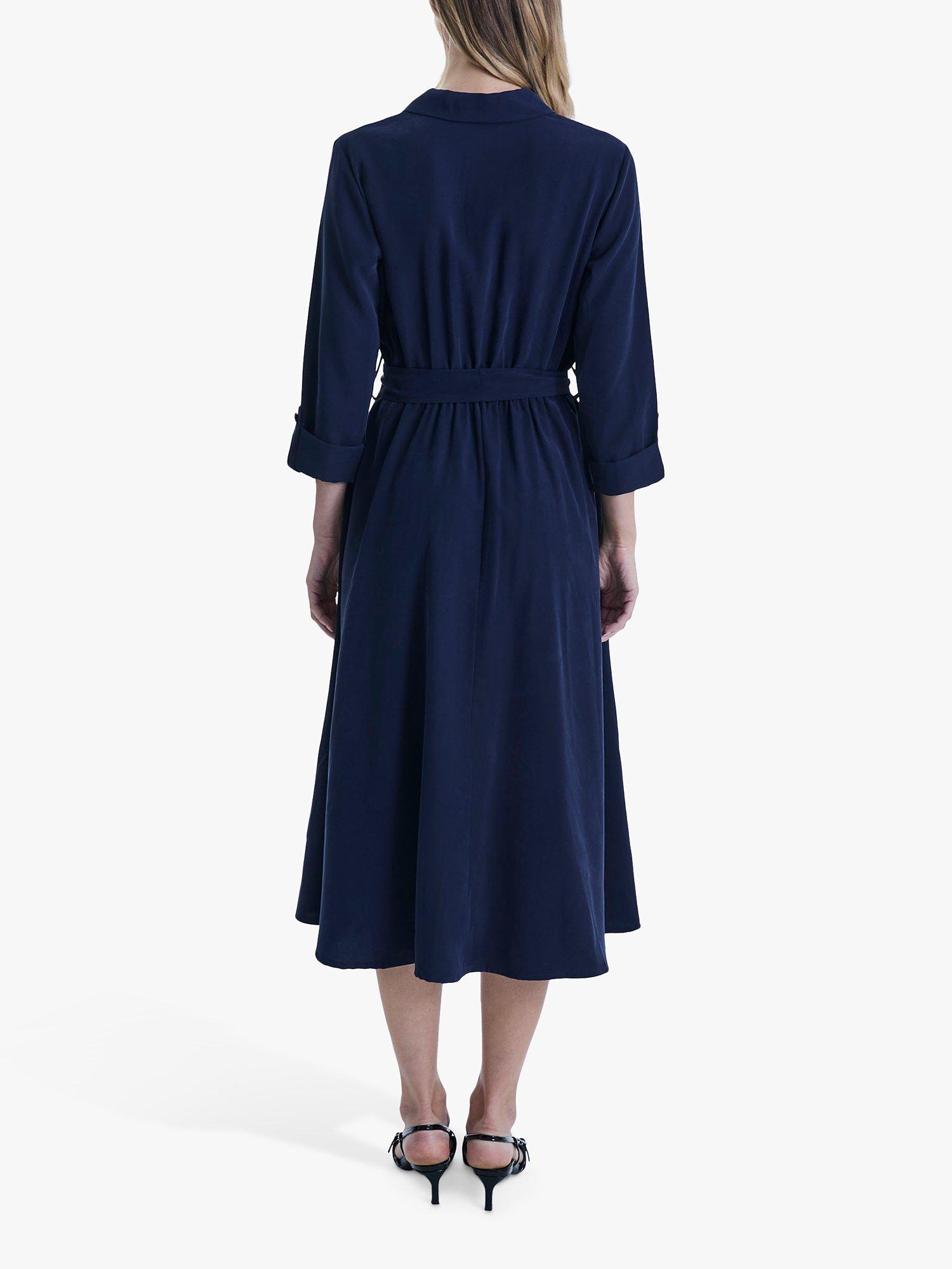 Product image 2 of 6, which shows James Lakeland Belted Suit Midi Dress, Navy, 8