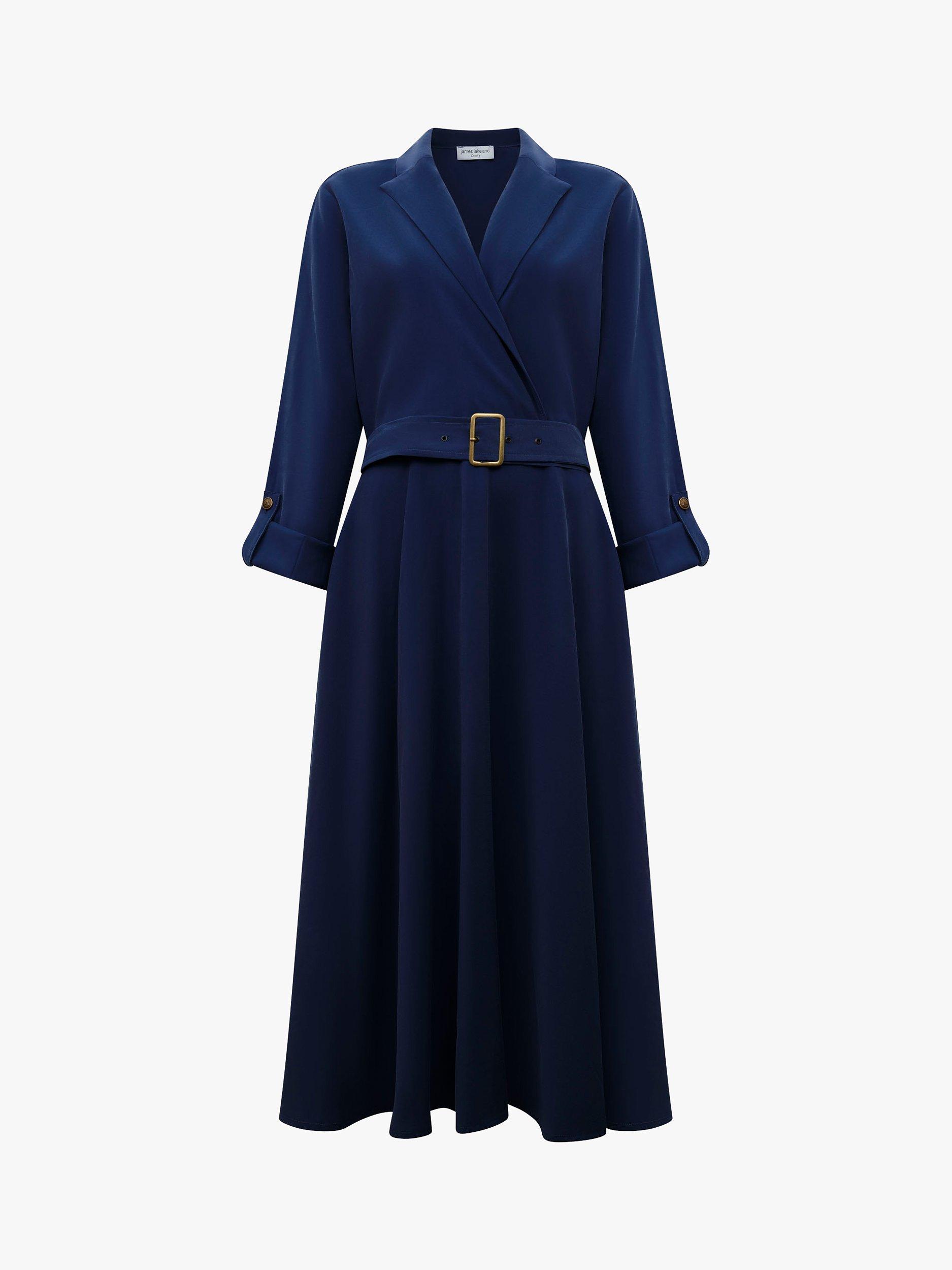 Product image 6 of 6, which shows James Lakeland Belted Suit Midi Dress, Navy, 8