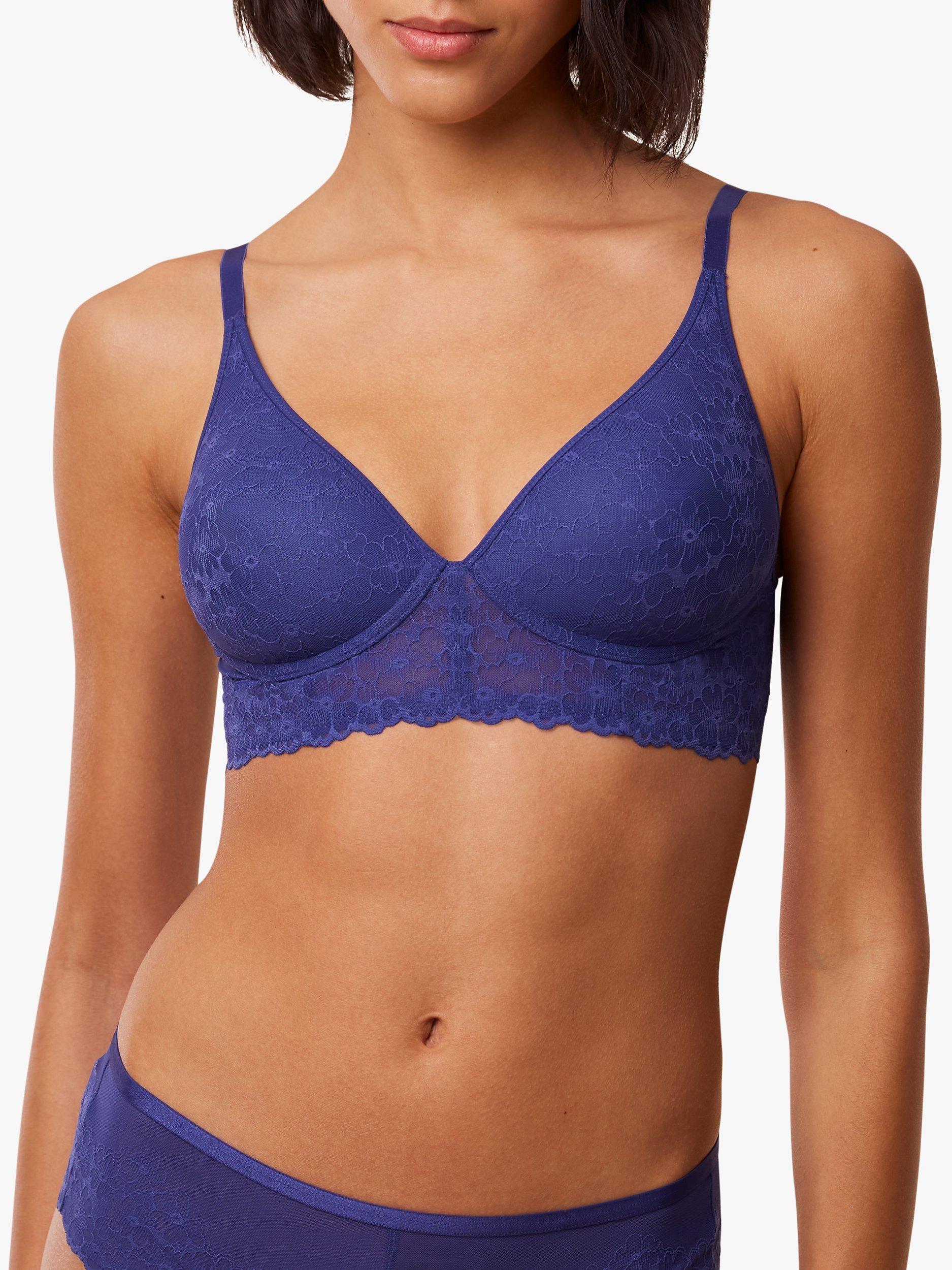 Product image 1 of 5, which shows Triumph Bright Spotlight Plunge Bra, Cool Water, 32C