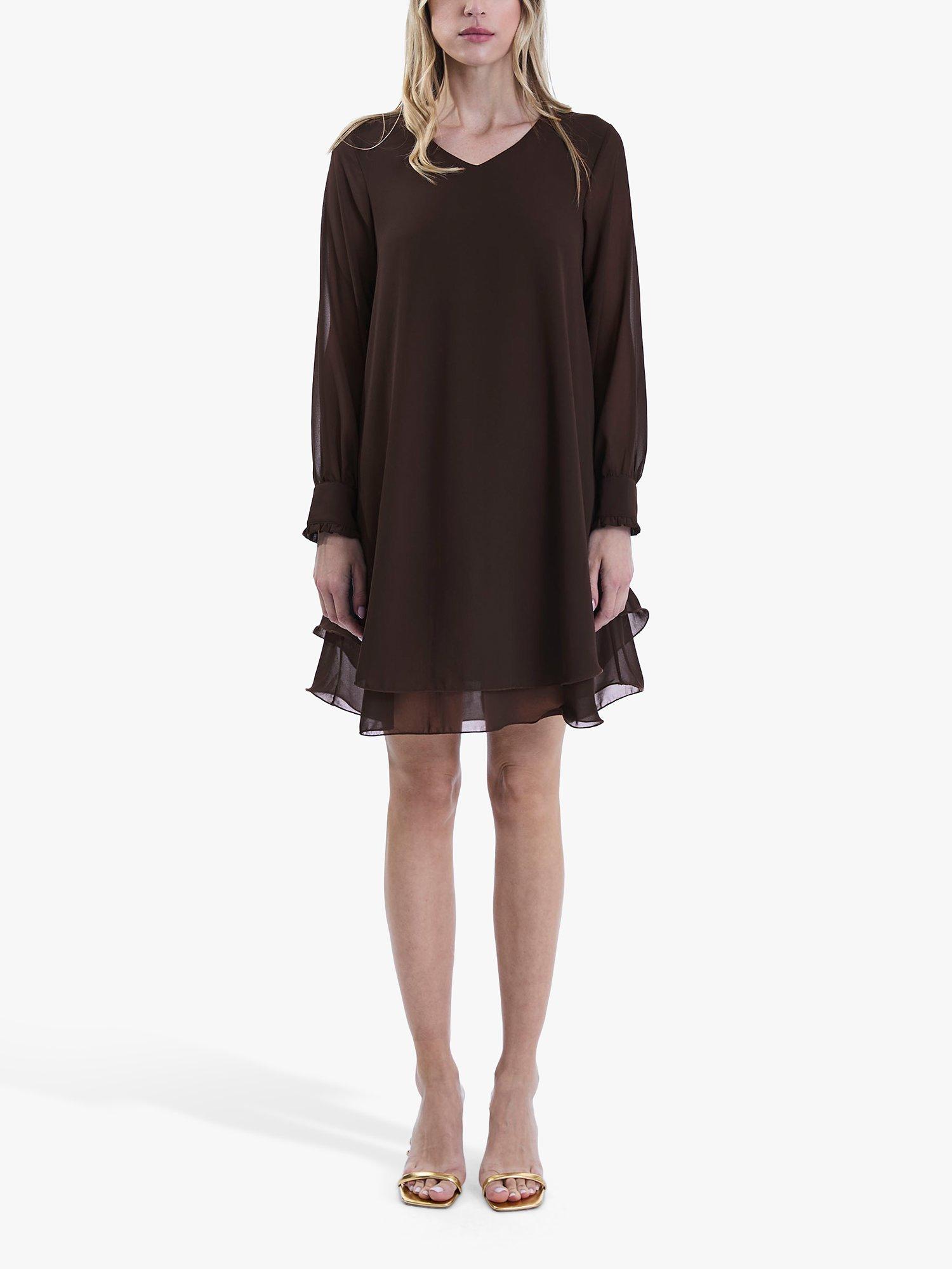 Product image 1 of 5, which shows James Lakeland Wave Hem Dress, Brown, 8