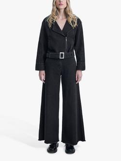 James Lakeland Denim Biker Jacket, Black, Black