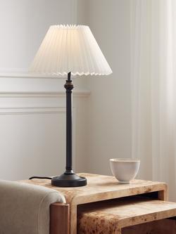 John Lewis Pleated Tapered Cotton Lampshade - view 2, Marshmallow