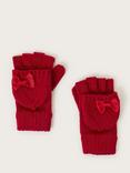 Monsoon Kids' Bow Detail Flip Top Mittens, Red