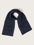 Monsoon Kids' Bow Sparkle Scarf, Navy