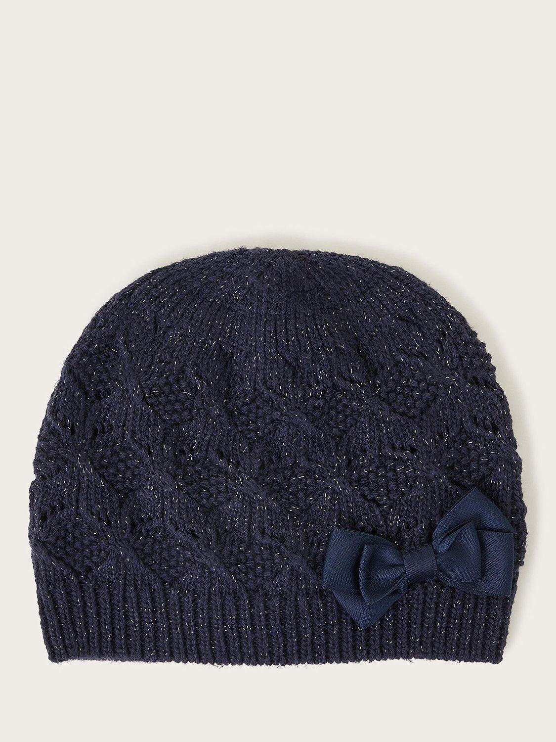 Monsoon Kids' Knitted Beanie Hat, Navy
