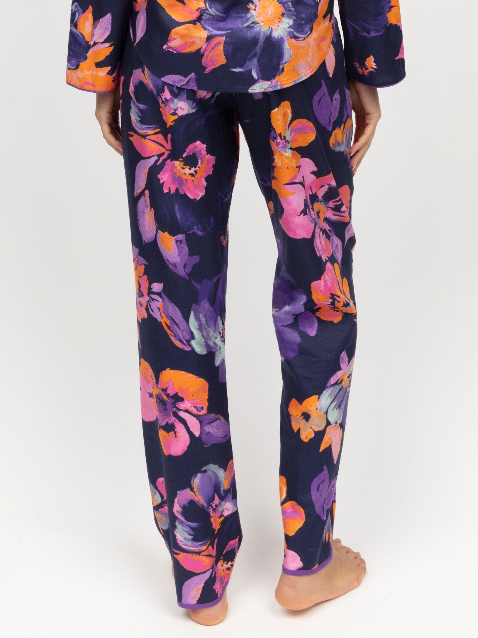 Product image 3 of 4, which shows Cyberjammies Edie Floral Pyjama Bottoms, Navy, 6