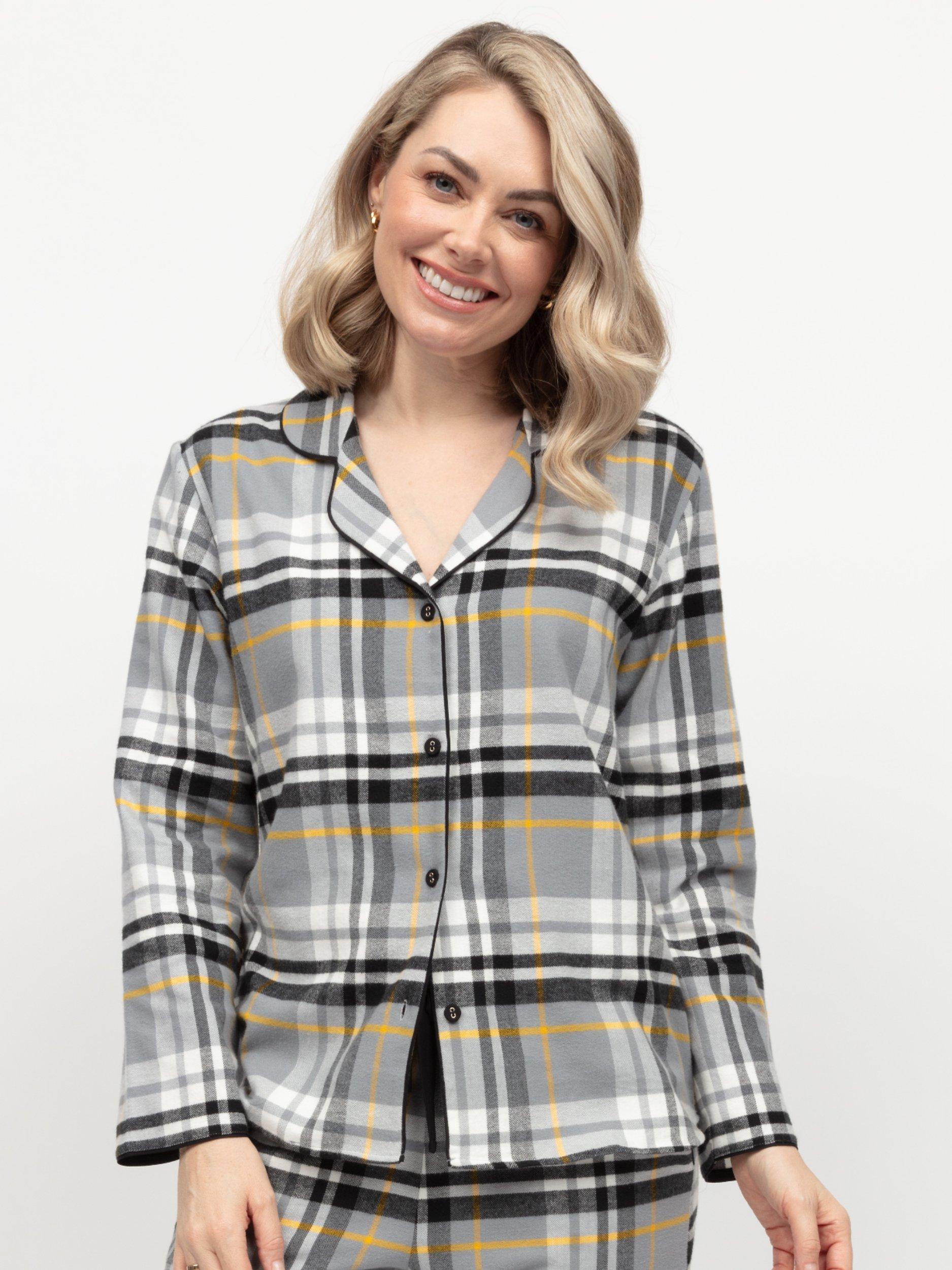 Product image 2 of 4, which shows Cyberjammies Parker Check Pyjama Shirt, Grey, 8
