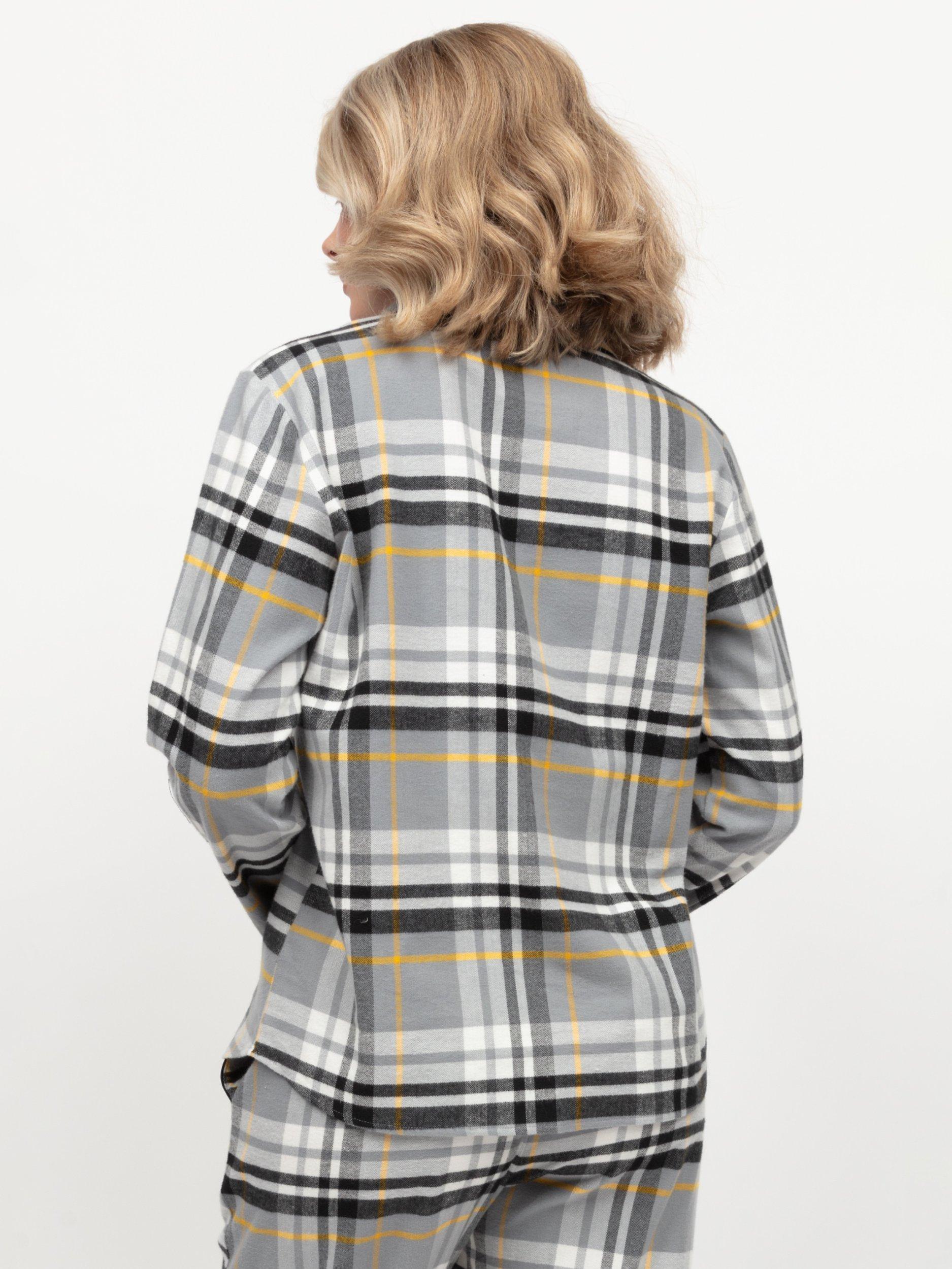 Product image 3 of 4, which shows Cyberjammies Parker Check Pyjama Shirt, Grey, 8