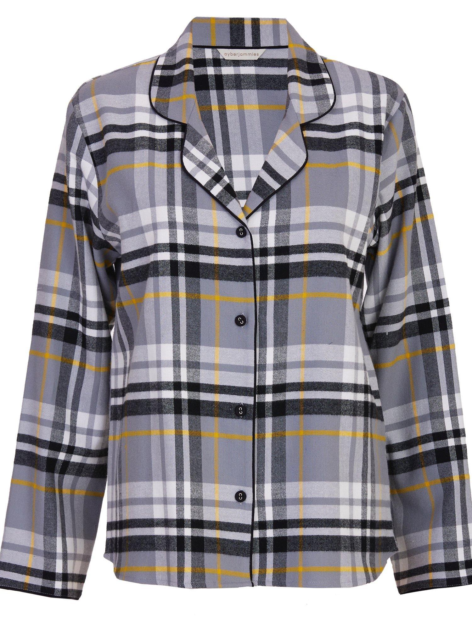 Product image 4 of 4, which shows Cyberjammies Parker Check Pyjama Shirt, Grey, 8