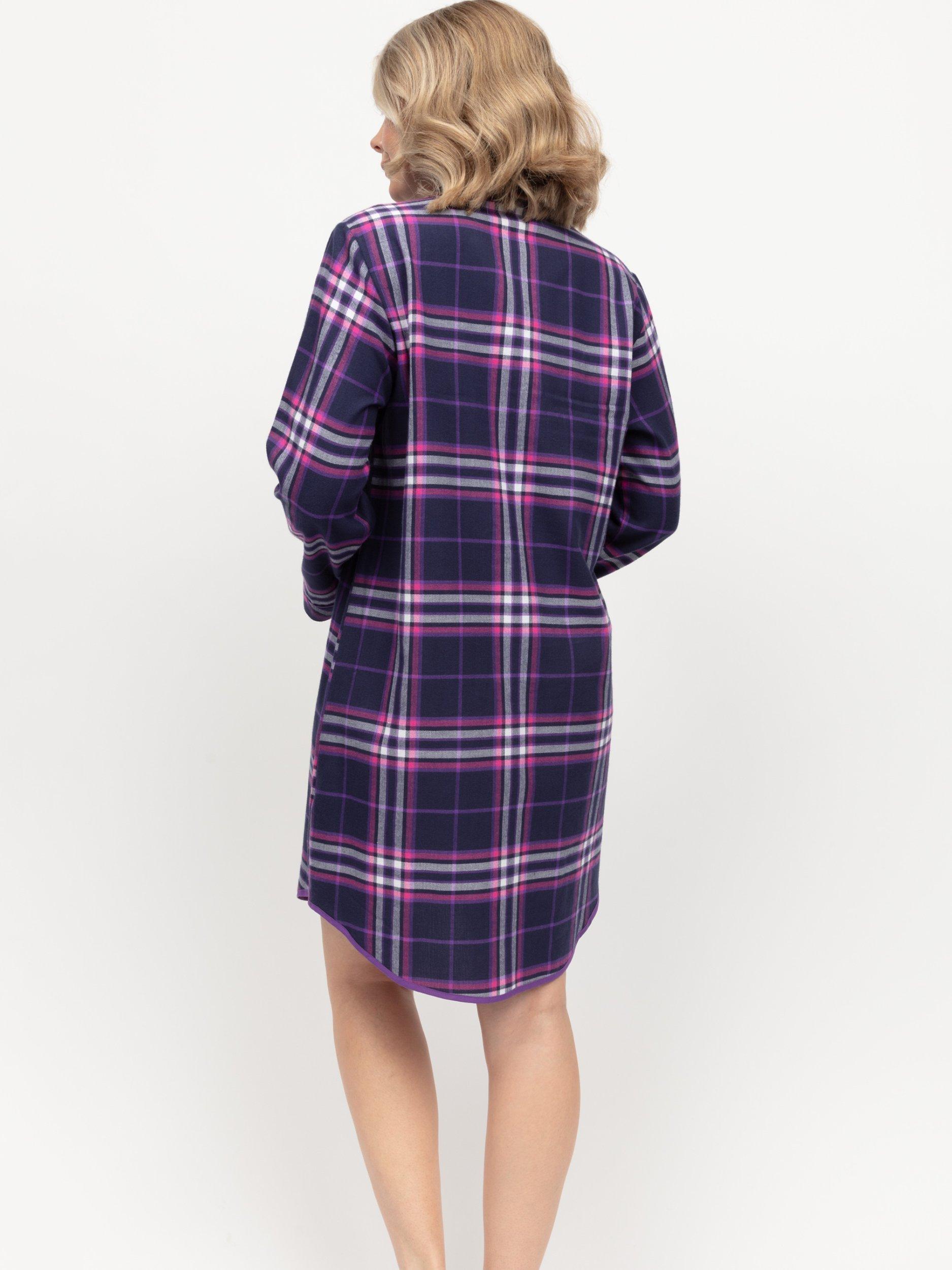 Product image 3 of 4, which shows Cyberjammies Edie Check Nightshirt, Navy, 6