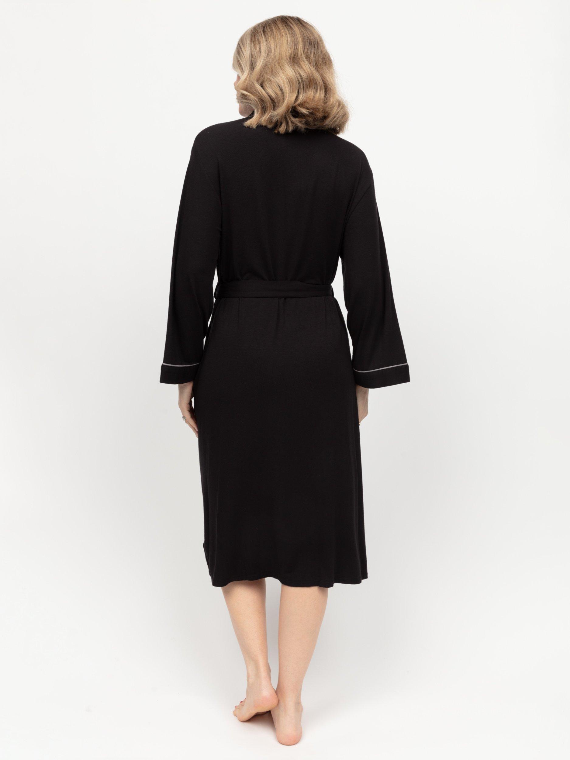 Product image 3 of 4, which shows Cyberjammies Jersey Long Dressing Gown, Black, 6