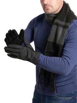 totes Wool Blend Scarf & Thermal Lined Gloves Set, Black - view 2, Black
