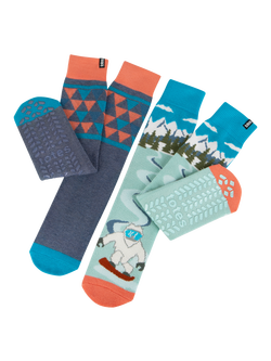 totes Men's Original Slipper Socks, Pack of 2, Blue/Multi