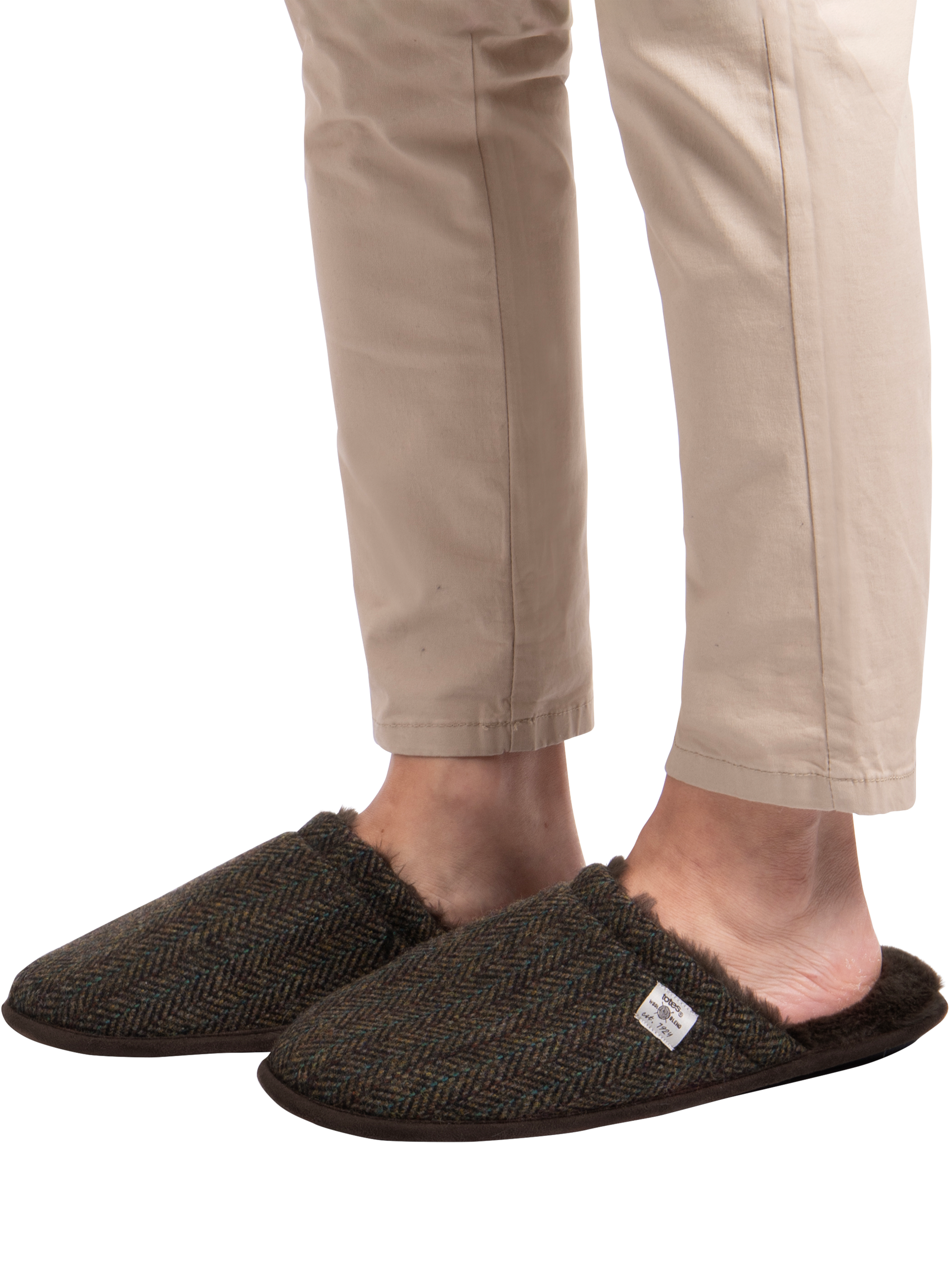 Product image 2 of 8, which shows totes Wool Mule Slippers, Brown, S