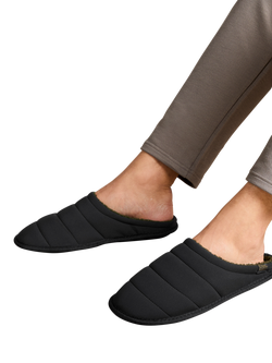 totes Sport Quilted Mule Slippers - view 2, Black
