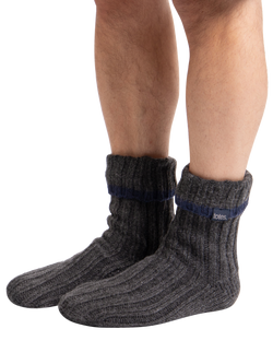 totes Chunky Crop Slipper Socks, Grey - view 2, Grey