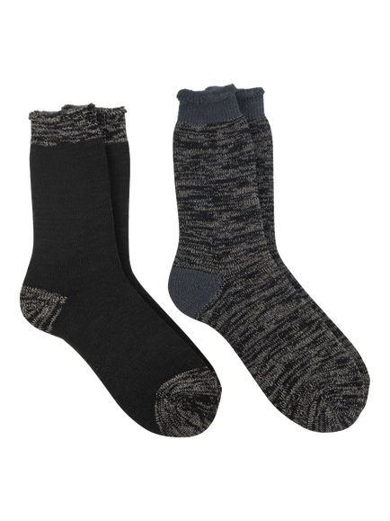 totes Men's 3 TOG Brushed Thermal Lined Socks, Pack of 2, Black/Grey, Black/Grey