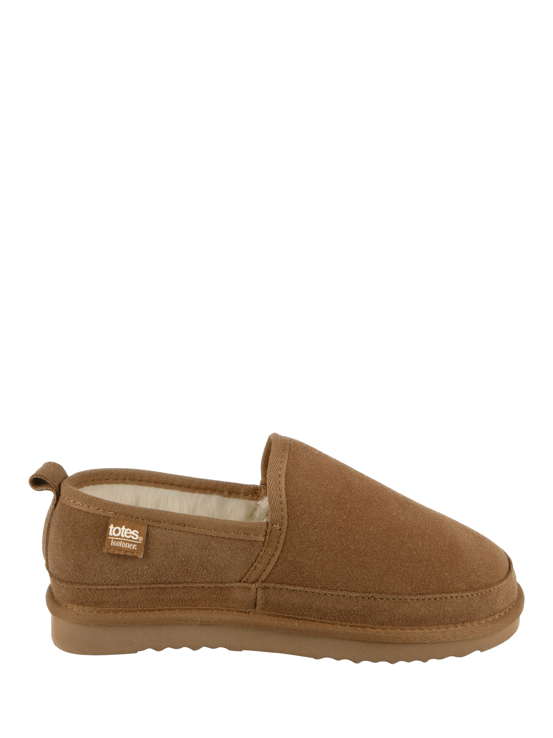 Product image 1 of 7, which shows totes Isotoner Men's Real Suede Full Back Slippers , Tan, 8