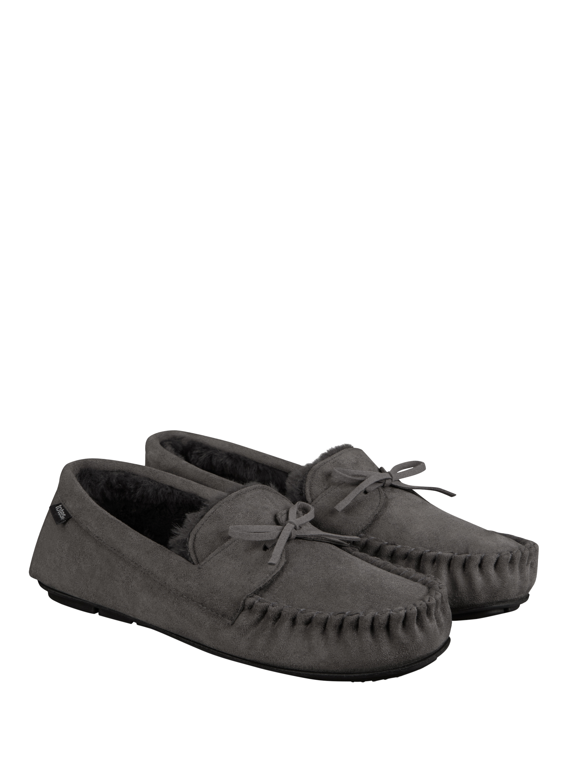 Product image 3 of 8, which shows totes Suede Moc Slippers, Grey, S