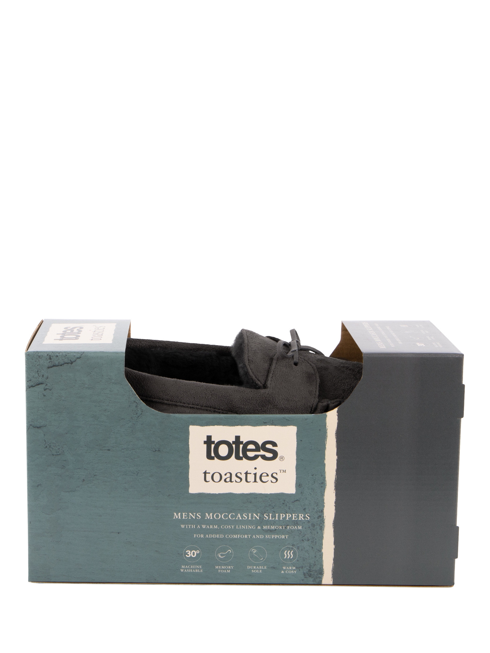 Product image 8 of 8, which shows totes Suede Moc Slippers, Grey, S