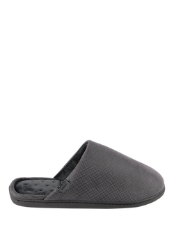 totes Isotoner Men's Square Pattern Smart Mule Slippers, Grey, Grey